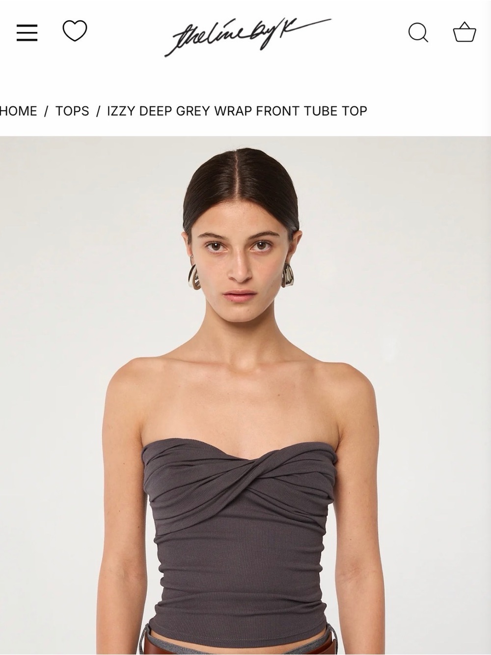 The Line by K Izzy Tube Top in Deep Grey